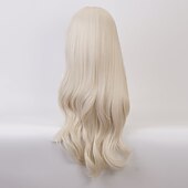 abordables Pelucas de personajes de películas-Elsa cosplay pelucas mujer parte media 30 pulgadas fibra resistente al calor rizado rubio adulto anime peluca halloween peluca