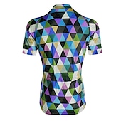 cheap Men&#039;s Jerseys-Men&#039;s Cycling Jersey Short Sleeve Fall Bike Jersey Top with 3 Rear Pockets Mountain Bike MTB Road Bike Cycling Breathable Quick Dry Front Zipper Back Pocket Red / Green Purple Green Rainbow Plaid