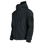 abordables Chaquetas y abrigos de hombre-operaciones especiales de los hombres chaqueta táctica militar de caparazón suave abrigo de caza con capucha abrigo de lana con capucha al aire libre térmico cálido impermeable a prueba de viento forrado con vellón ligero gabardina de invierno superior pe