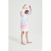 abordables Pijamas Kigurumi-Carnaval Bloque de color Pijamas Kigurumi Bata de baño Unicornio Caballo volador Pijamas de una pieza Pijamas Kigurumi Disfraz divertido por Niños Niños y niñas Navidad Víspera de Todos los Santos