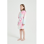 abordables Pijamas Kigurumi-Carnaval Bloque de color Pijamas Kigurumi Bata de baño Unicornio Caballo volador Pijamas de una pieza Pijamas Kigurumi Disfraz divertido por Niños Niños y niñas Navidad Víspera de Todos los Santos
