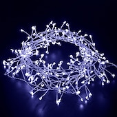 cheap Battery String Lights-2m 200 LEDs Firecracker String Lights, Outdoor Waterproof Christmas Decorative Lights with Remote Control, 8 Modes, Dimming, and Timer for Holiday Parties