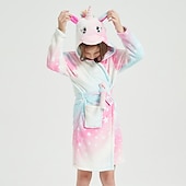 abordables Pijamas Kigurumi-Carnaval Bloque de color Pijamas Kigurumi Bata de baño Unicornio Caballo volador Pijamas de una pieza Pijamas Kigurumi Disfraz divertido por Niños Niños y niñas Navidad Víspera de Todos los Santos