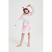 abordables Pijamas Kigurumi-Carnaval Bloque de color Pijamas Kigurumi Bata de baño Unicornio Caballo volador Pijamas de una pieza Pijamas Kigurumi Disfraz divertido por Niños Niños y niñas Navidad Víspera de Todos los Santos