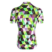 cheap Men&#039;s Jerseys-Men&#039;s Cycling Jersey Short Sleeve Fall Bike Jersey Top with 3 Rear Pockets Mountain Bike MTB Road Bike Cycling Breathable Quick Dry Front Zipper Back Pocket Red / Green Purple Green Rainbow Plaid