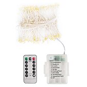 cheap Battery String Lights-2m 200 LEDs Firecracker String Lights, Outdoor Waterproof Christmas Decorative Lights with Remote Control, 8 Modes, Dimming, and Timer for Holiday Parties