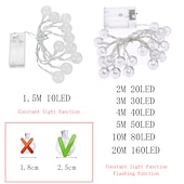 cheap Battery String Lights-1.5m 2m 3m 4m 5m 10m 20m String Lights  High Power LED  Warm White White Blue Christmas New Year&#039;s Creative Party Decorative Garden Yard Decoration Lamp  AA Batteries Powered 1 set
