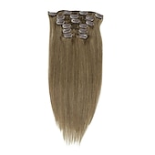 abordables Extensions à Clips-A Clipser Extensions de cheveux Cheveux Naturel Rémy Clip sur les extensions de cheveux 7 pièces 100 g Pack Droit Blond 14-24 pouce Extensions de cheveux