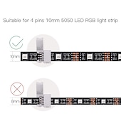 olcso LED-kiegészítők-6 db 4-tűs rgb led könnyű szalagcsatlakozó led pbc 10mm-es gömb nélküli szalag forrasztás nélküli adapterhez SMD 5050 többszínű led csíkhoz dc5-36v