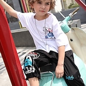 abordables Pantalones-Niños Chico Pantalones Negro Estampado Algodón