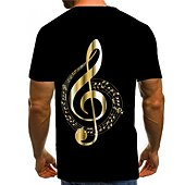 お買い得  3D Tシャツ-音楽祭 男性用 グラフィック シャツ Tシャツ 面白いTシャツ 半袖 Tシャツ ラウンドネック シャツ 誇張された ベーシック 日常 ルビーレッド ゴールド レインボー 衣類 標準 S M L XL XXL 3XL