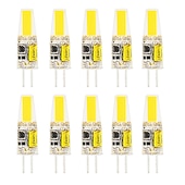 tanie Żarówki LED kolbowe-10 sztuk g4 3w 300lm cob led bi-pin żarówka do oświetlenia szafki lampy sufitowe rv łodzie oświetlenie zewnętrzne 30w odpowiednik halogenowy ciepły biały ac/dc12v