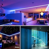 Недорогие Дистанционное управление-светодиодные ленты RGB 65.6ft -20m 32.8ft-10m ленточный свет smd5050 светодиодные ленты с пультом дистанционного управления с 44 клавишами ИК-пульт и источник питания 12v гибкое изменение цвета