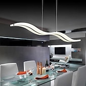 economico Luci a sospensione-lampada a sospensione a led 97cm 36w forma d&#039;onda acrilico moderna semplice lampada a sospensione con telecomando per sala studio ufficio sala da pranzo apparecchio di illuminazione
