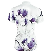 abordables Maillots de mujer-Mujer Maillot de Ciclismo Estampado Flores Botánica Flor Manga Corta Bicicleta Maillot Camiseta con 3 bolsillos traseros MTB Bicicleta Montaña Ciclismo Carretera Secado rápido Resistente a los UV
