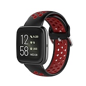 billige Fitbit klokkebånd-Klokkerem til Fitbit Versa 2 / Versa Lite / Versa SE / Versa Silikon Erstatning Stropp Myk Pustende Sportsrem Armbånd