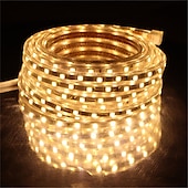 cheap Waterproof Strip Lights-3M SMD 5050 LED Strip light Waterproof 220V 5050 LED Strip Lights Diode Tape Holiday Decoration Lamp LED String Ribbon 60LEDs/M With EU Plug