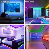 رخيصةأون أضواء الشريط للماء-20 م 4x5 م شرائط قابلة للانثناء لأضواء LED مجموعات ضوء أضواء RGB بشكل شريط 1200 المصابيح 2835 SMD 8 ملم 1SET RGB عيد الميلاد رأس السنة ضد الماء قابل للقص ديكور 100-240 V / اللصق التلقي