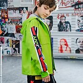 voordelige Bovenkleding-Kinderen Jongens Trenchcoat Afdrukken Basic blauw Klaver