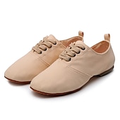 ieftine Pantofi Jazz-pantofi de dans jazz de pânză neagră pentru femei cu design cu șireturi – încălțăminte confortabilă și ușoară pentru dansul jazz, de sală, latin și social