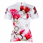 abordables Maillots de mujer-Mujer Maillot de Ciclismo Estampado Flores Botánica Flor Manga Corta Bicicleta Maillot Camiseta con 3 bolsillos traseros MTB Bicicleta Montaña Ciclismo Carretera Secado rápido Resistente a los UV