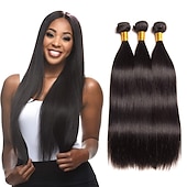 levne 3 svazky lidských vlasových pramenů-3 svazky Vlasy na vlasy Brazilské vlasy Volný Rozšíření lidský vlas Remy lidské vlasy 100% svazky Remy Hair Weave 300 g Lidské vlasy Vazby Příčesky z pravých vlasů 8-28 inch Přírodní barva