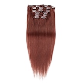 abordables Extensions à Clips-A Clipser Extensions de cheveux Cheveux Naturel Rémy Clip sur les extensions de cheveux 7 pièces 100 g Pack Droit Blond 14-24 pouce Extensions de cheveux