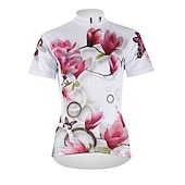 abordables Maillots de mujer-Mujer Maillot de Ciclismo Estampado Flores Botánica Flor Manga Corta Bicicleta Maillot Camiseta con 3 bolsillos traseros MTB Bicicleta Montaña Ciclismo Carretera Secado rápido Resistente a los UV