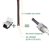 cheap LED Accessories-5PCS 4Bin 10mm No-waterproof Flexible Strip Light Hippo Buckle 5050 RGB LED Light Bar Quick Connector Easy to Install Wire and Strip Light  Connector DC5-36V