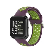 billige Fitbit klokkebånd-Klokkerem til Fitbit Versa 2 / Versa Lite / Versa SE / Versa Silikon Erstatning Stropp Myk Pustende Sportsrem Armbånd