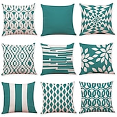 cheap Geometric Style-1 Set of 9 pcs Modern Cushion Cover Geometry Series Decorative Faux Linen Throw Pillow Cover Home Sofa Decorative Outdoor Cushion for Sofa Couch Bed Chair