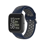 billige Fitbit klokkebånd-Klokkerem til Fitbit Versa 2 / Versa Lite / Versa SE / Versa Silikon Erstatning Stropp Myk Pustende Sportsrem Armbånd