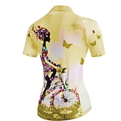 baratos Camisolas femininas-Mulheres Camisa para Ciclismo Padrão Botânico floral Flor Manga Curta Moto Camisa / Roupas Para Esporte Blusas com 3 bolsos traseiros Ciclismo de Montanha Ciclismo de Estrada Secagem Rápida Bolso