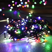 cheap Plug String Lights-LED String Lights 20m 66ft 200LED String Lights Warm White White Blue Waterproof Creative Cuttable Night Light Garden Yard Decoration Lamp for Christmas Tree Room Home Decoration