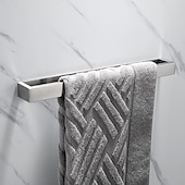cheap Towel Bars-Towel Rail, Strong Self Adhesive Black Towel Holder Stainless Steel Wall Mounted
