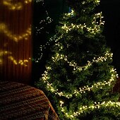cheap Battery String Lights-2m 200 LEDs Firecracker String Lights, Outdoor Waterproof Christmas Decorative Lights with Remote Control, 8 Modes, Dimming, and Timer for Holiday Parties