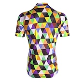 cheap Men&#039;s Jerseys-Men&#039;s Cycling Jersey Short Sleeve Fall Bike Jersey Top with 3 Rear Pockets Mountain Bike MTB Road Bike Cycling Breathable Quick Dry Front Zipper Back Pocket Red / Green Purple Green Rainbow Plaid