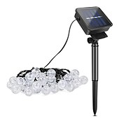 billige Soldrevet-elegant bryllupsfestmottakelse 6,5m 30led solcellelys - boblelampe med krystallkule, 8 funksjoner, vanntette utendørs eventyrlys for hage, plendekorasjon