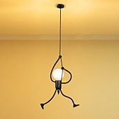 tanie Światła wysp-1-light 40cm retro blichtr wisiorek światła pojedynczy projekt amerykańska mała ironman lampa wisząca w stylu vintage dla restauracji kawiarnia biuro 40 w
