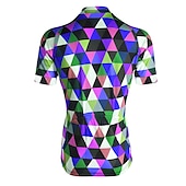 cheap Men&#039;s Jerseys-Men&#039;s Cycling Jersey Short Sleeve Fall Bike Jersey Top with 3 Rear Pockets Mountain Bike MTB Road Bike Cycling Breathable Quick Dry Front Zipper Back Pocket Red / Green Purple Green Rainbow Plaid