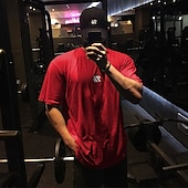 economico T-shirt e Canottiere da Corsa-Per uomo Maglia da palestra Camicia da allenamento T-shirt da corsa Manica corta Superiore Sportivo Athleisure Autunno Cotone Traspirante Morbido Effetto sauna Pallacanestro Jogging Addestramento