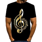 お買い得  3D Tシャツ-音楽祭 男性用 グラフィック シャツ Tシャツ 面白いTシャツ 半袖 Tシャツ ラウンドネック シャツ 誇張された ベーシック 日常 ルビーレッド ゴールド レインボー 衣類 標準 S M L XL XXL 3XL