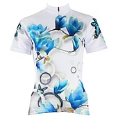 abordables Maillots de mujer-Mujer Maillot de Ciclismo Estampado Flores Botánica Flor Manga Corta Bicicleta Maillot Camiseta con 3 bolsillos traseros MTB Bicicleta Montaña Ciclismo Carretera Secado rápido Resistente a los UV