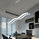 economico Luci a sospensione-lampada a sospensione a led 97cm 36w forma d&#039;onda acrilico moderna semplice lampada a sospensione con telecomando per sala studio ufficio sala da pranzo apparecchio di illuminazione