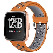 billige Fitbit klokkebånd-Klokkerem til Fitbit Versa 2 / Versa Lite / Versa SE / Versa Silikon Erstatning Stropp Myk Pustende Sportsrem Armbånd
