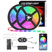 billiga WiFi och musikkontroll-smart rgb led strip lights 10m 32.8ft musik sync 600leds färgskiftande bluetooth app kontroll för sovrum rum tv fest sovrum rum tv bakgrundsbelysning pc skrivbord kök