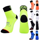 cheap Cycling Clothing Accessories-Compression Socks Athletic Sports Socks Crew Socks Cycling Socks Men's Football / Soccer Cycling / Bike Breathable Wearable 1 Pair Winter Solid Color Chinlon Black White Orange M L XL