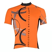 abordables Maillots pour hommes-Homme Maillot Velo Cyclisme Manche Courte Cyclisme Maillot Top avec 3 poches arrière VTT Vélo tout terrain Vélo Route Respirable Séchage rapide Résistant aux ultraviolets Zip frontal Blanche Jaune