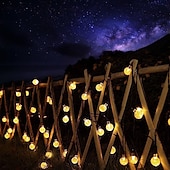billige Soldrevet-elegant bryllupsfestmottakelse 6,5m 30led solcellelys - boblelampe med krystallkule, 8 funksjoner, vanntette utendørs eventyrlys for hage, plendekorasjon