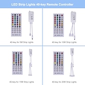 cheap WiFi&amp;Music Control-20m 65ft LED Smart Strip Lights TV Backlight RGB Bluetooth Music Sync 5M 10M 15M 2835 SMD Color Changing with 40 Keys Controller for Bedroom Kitchen Home Decoration